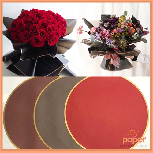 List gold flower Bouquet Paper flower wrapping Bouquet Paper Round ...