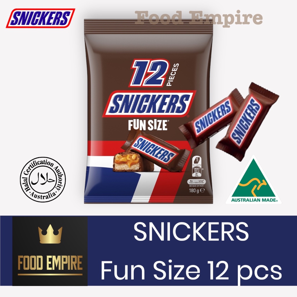SNICKERS Chocolate Fun Size 180 gr | Australian Snickers Chocolate ...