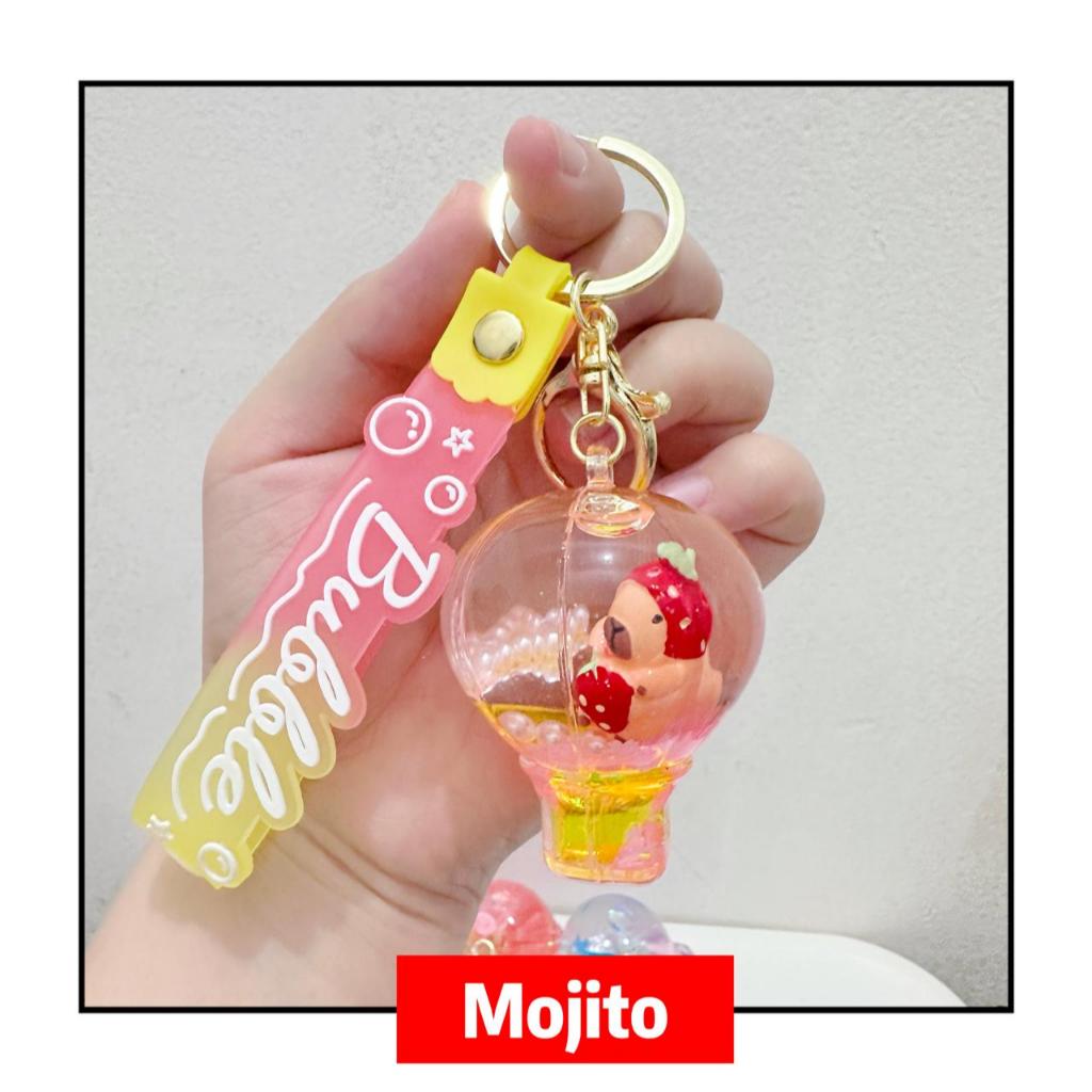 GANTUNGAN Water glitter capybara key chain air Balloon / capybara key ...