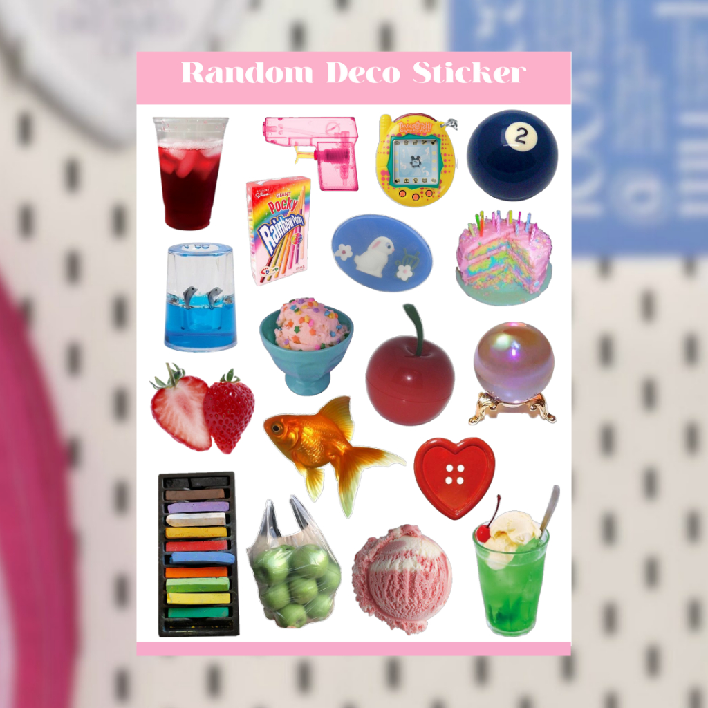 DECO STICKER SHEET CUTE RANDOM DECO STICKER VINTAGE RETRO AESTHETIC FOR ...