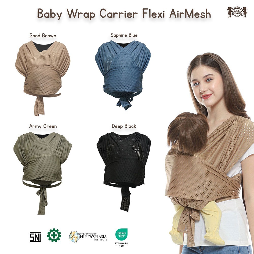 Petite Mimi Baby Wrap Carrier Flexi Airmesh - M-Shappe Support ...