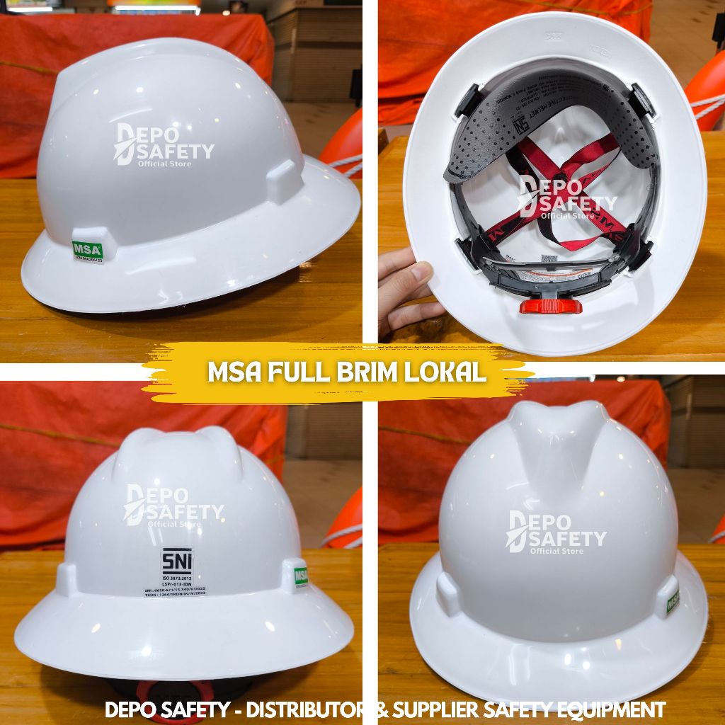 MSA SAFETY HELMET FULL BRIM WHITE FASTRACK - MSA PROJECT SAFETY HELMET ...