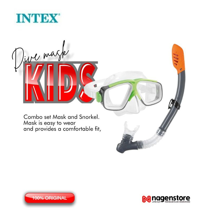 Intex Surf Rider Junior Mask Children's Snorkeling Glasses | Shopee ...