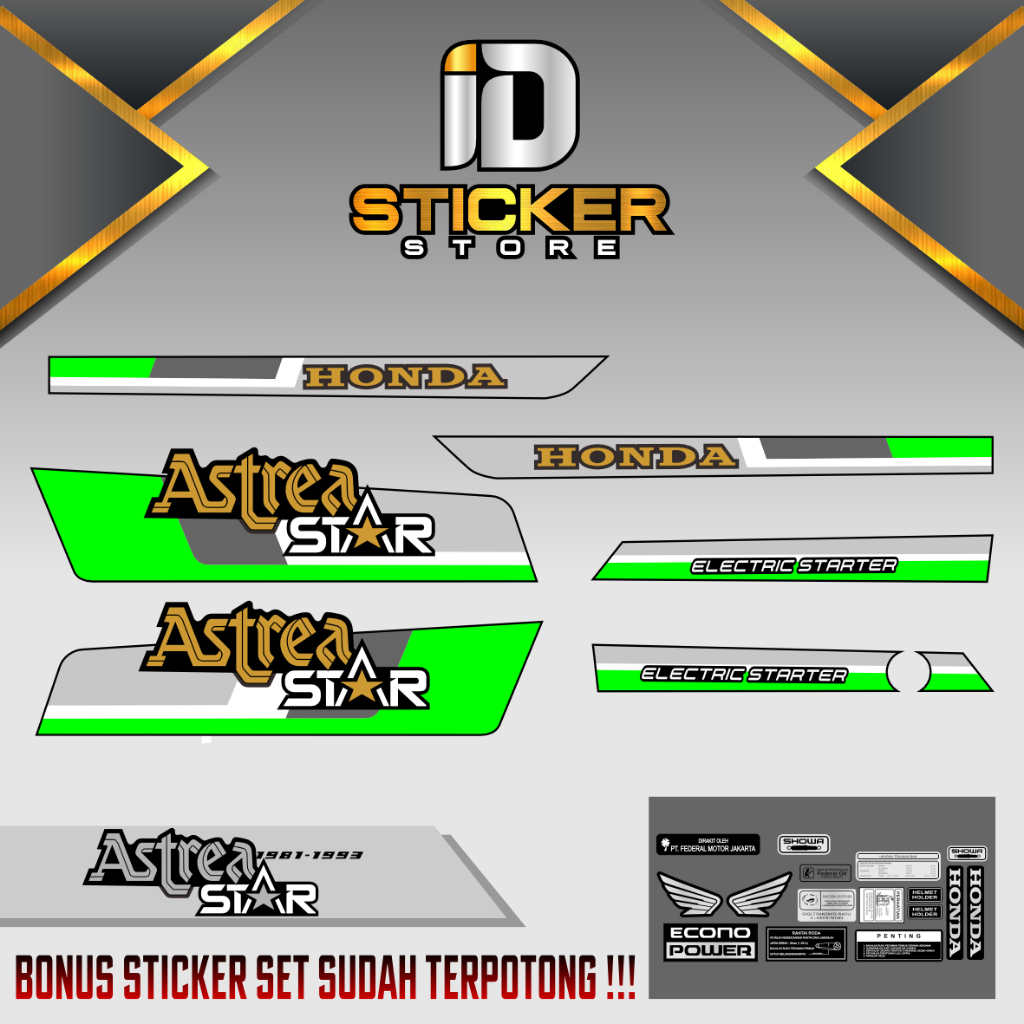 STRIPING ASTREA STAR STICKER SET MOTORCYCLE STICKER LIS DESIGN 11 ...