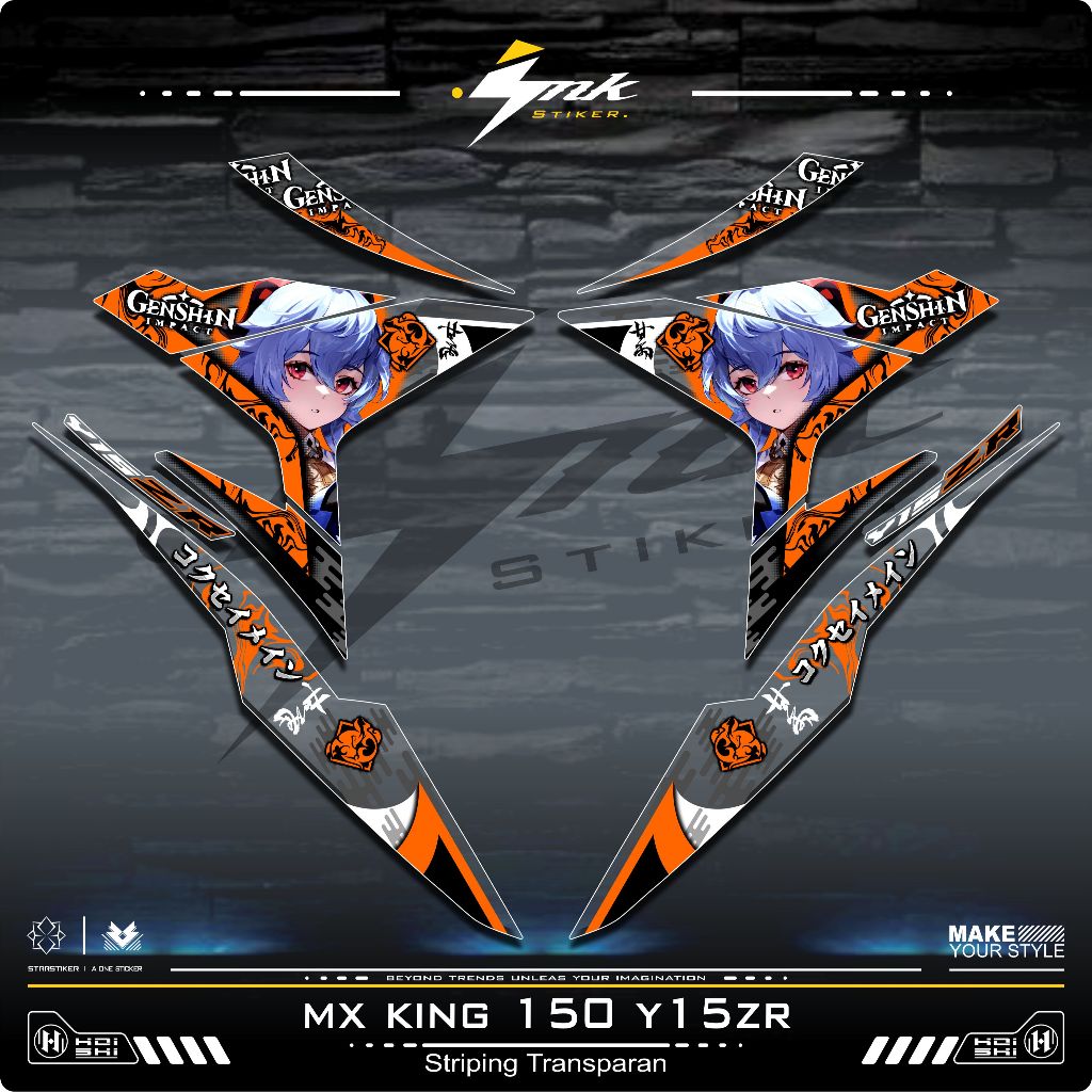 Transparent STRIPING MX KING 150 Y15ZR STICKER CLEAR STICKER YAMAHA MX ...