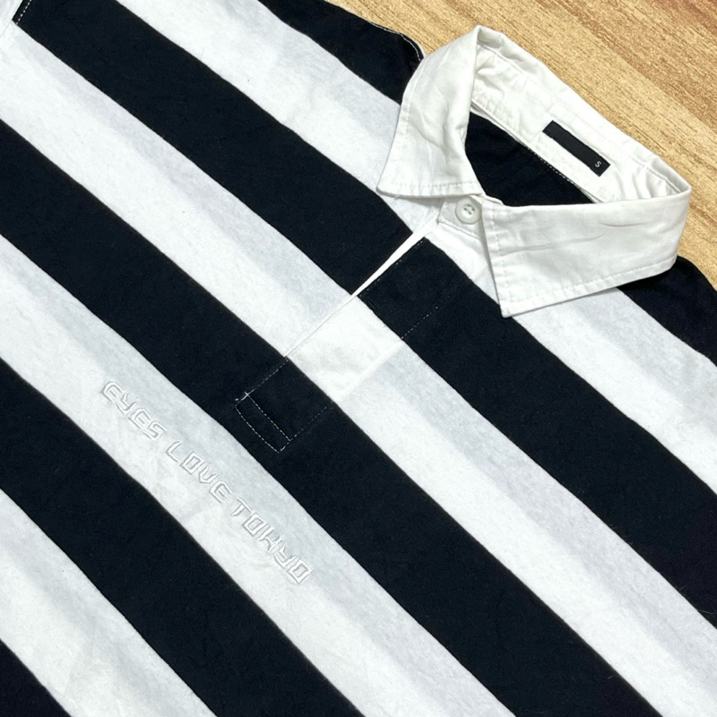 GU RugbyPOLO by Uniqlo x Shibuya Striped White Black (M) | Shopee ...