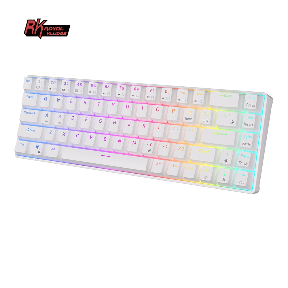 Rk Royal Kludge RK68 RGB White 68 Keys Wired keyboard | Shopee Philippines