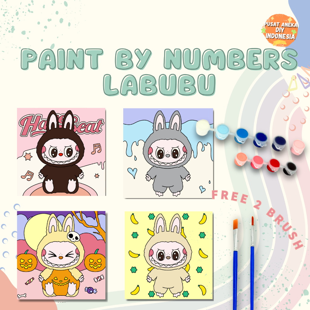 Diy Paint By Numbers Kit Labubu The Exciting Monster Edition V1 V2 1
