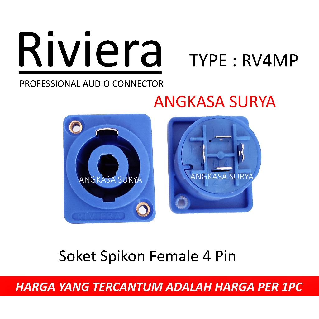 Original Blue Riviera RV4MP Socket/Female Speakon Socket 4 pin Box ...