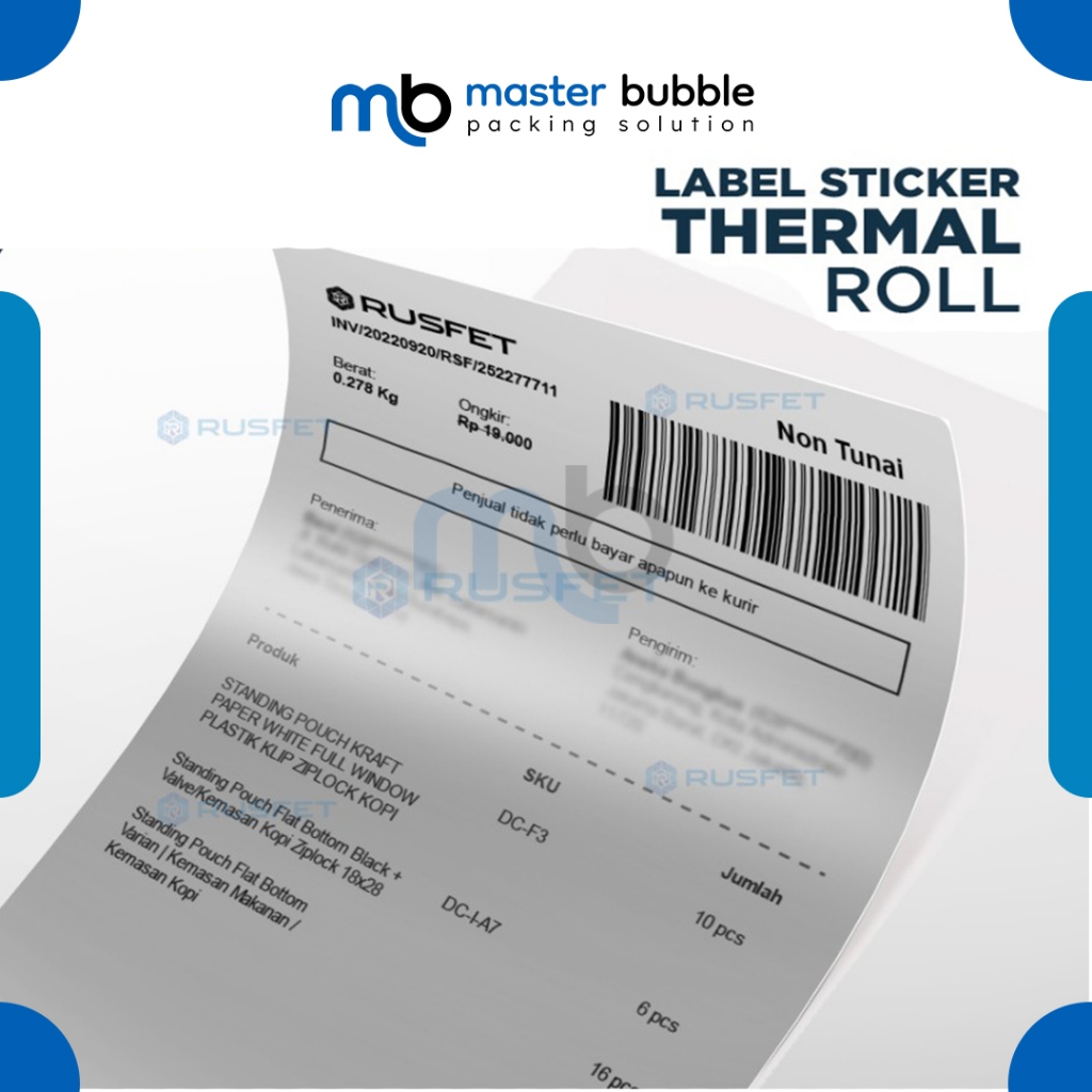 Thermal Paper Stickers Labels RUMFET Sticker Paper Thermal Printer ...