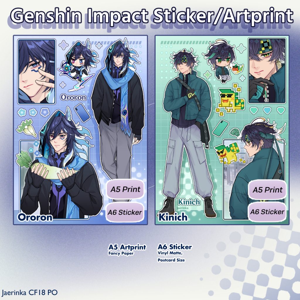 Genshin Impact Sticker Artprint Ororonich | Shopee Philippines
