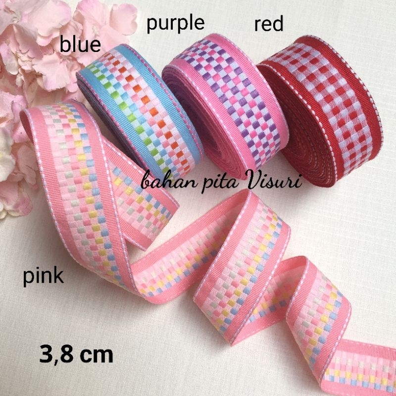 Rainbow Square Ribbon 3,8 cm per yard (90 cm) | Shopee Philippines
