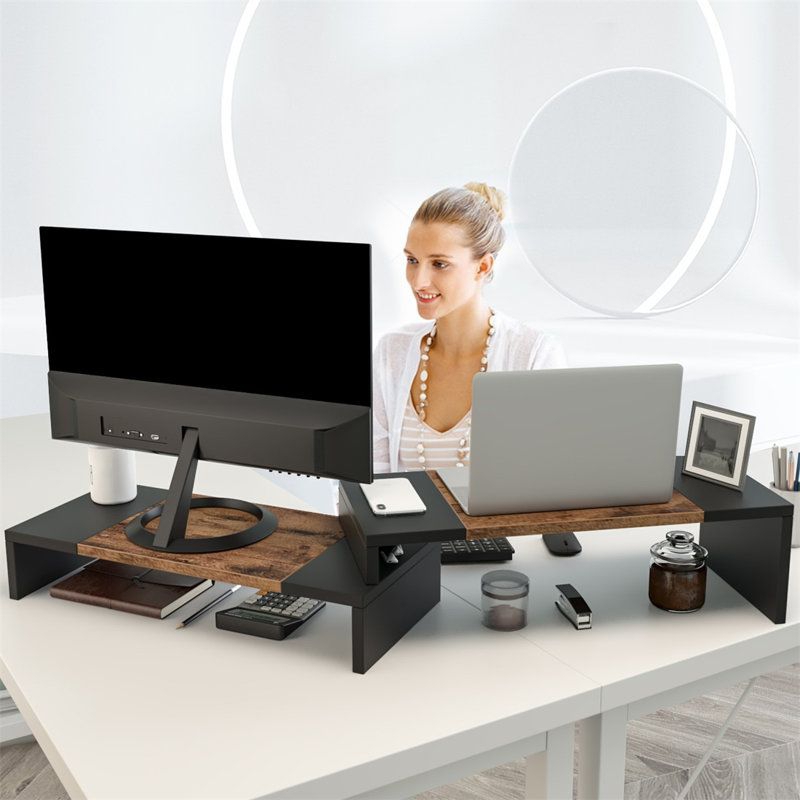 Monitor table Monitor Stand adjustable length and angle | Shopee ...