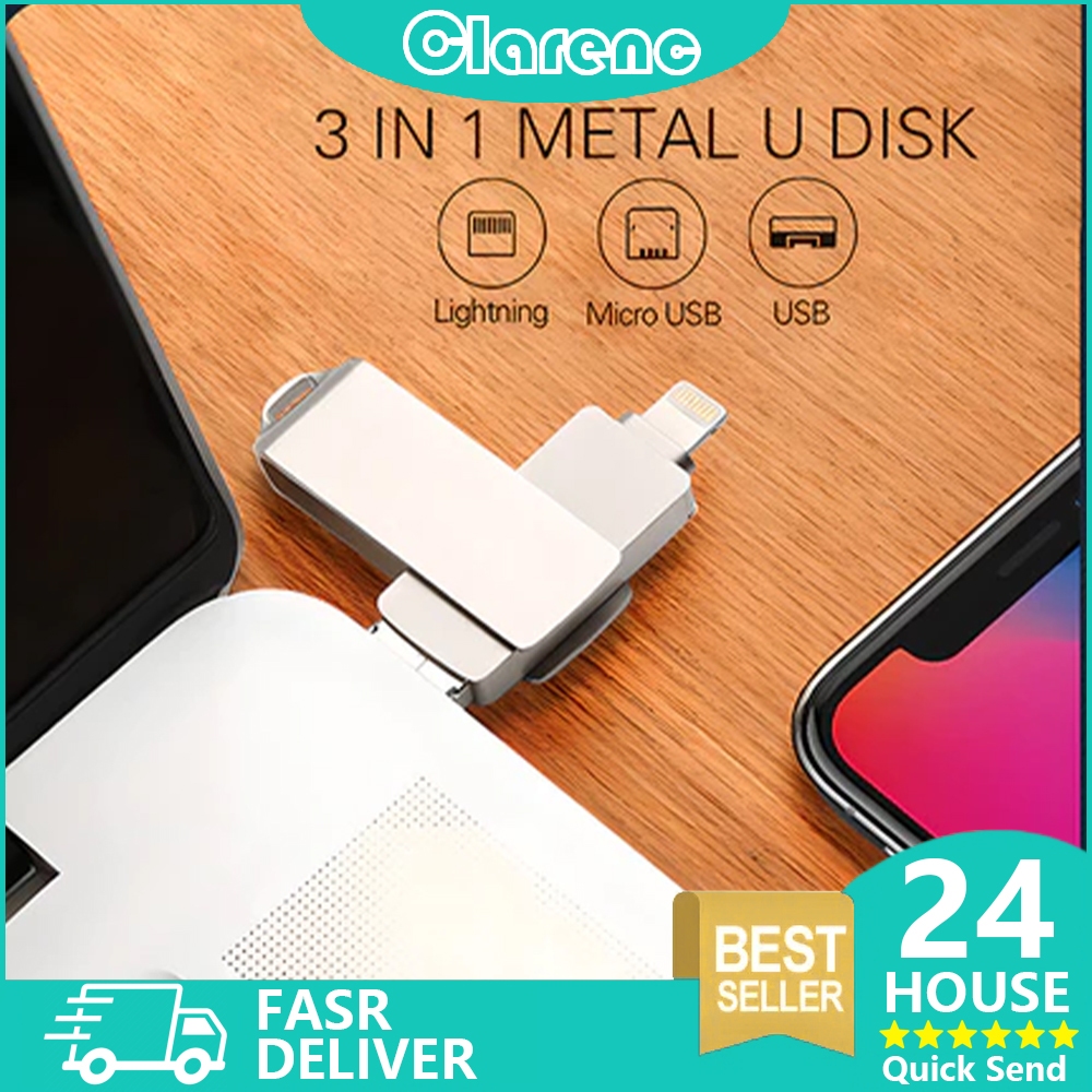 1tb 3 in 1 IOS OTG USB Flash Drive 1TB Rotation Pen Drive for iPhone ...