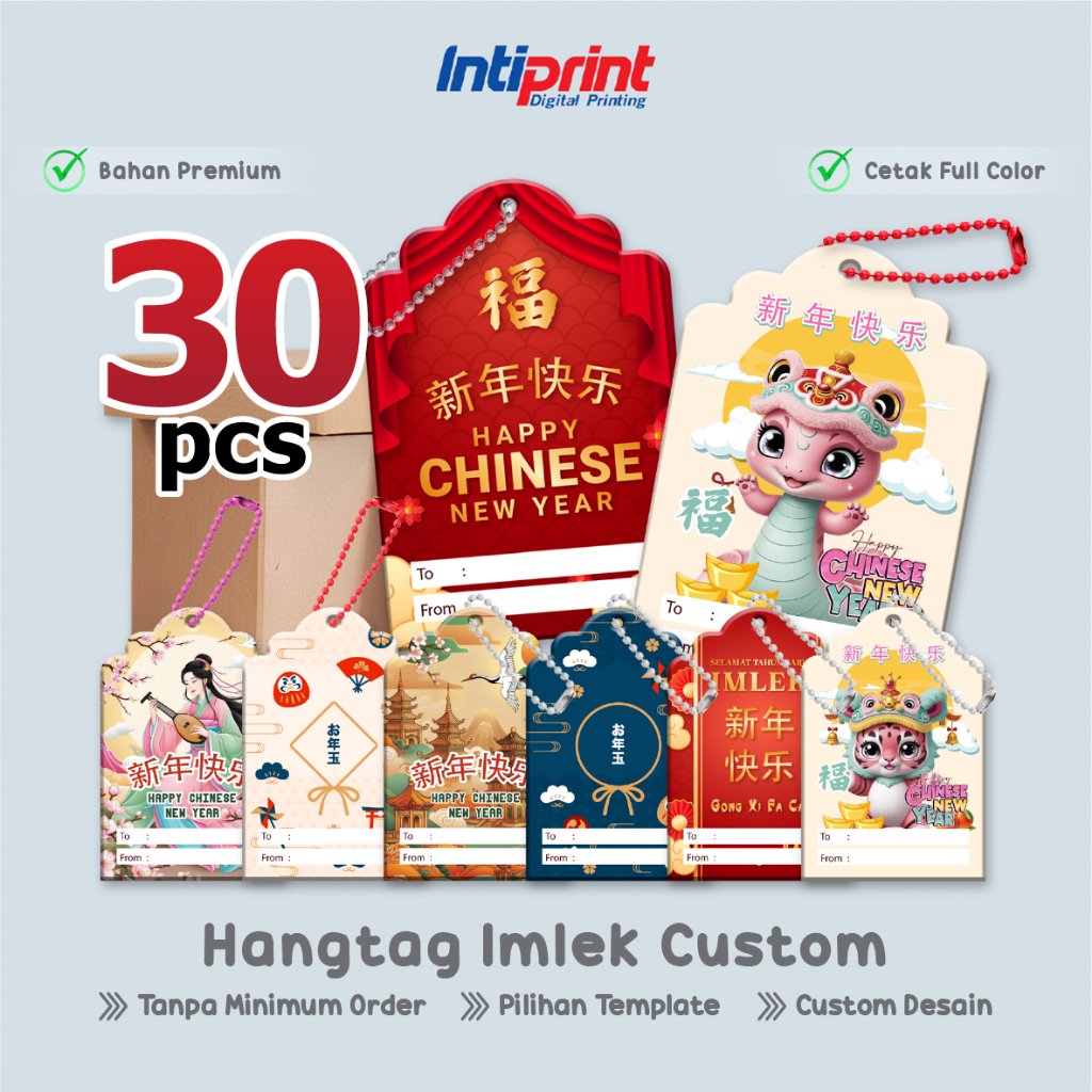 Chinese New Year Hangtag Intiprint - Happy Chinese New Year 30 pcs ...