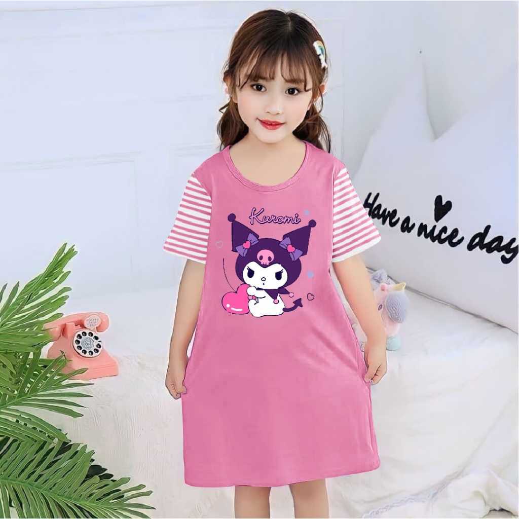 Mony kid Striped Daster for girls aged 2-13 years, Kuromi Love DTF ...