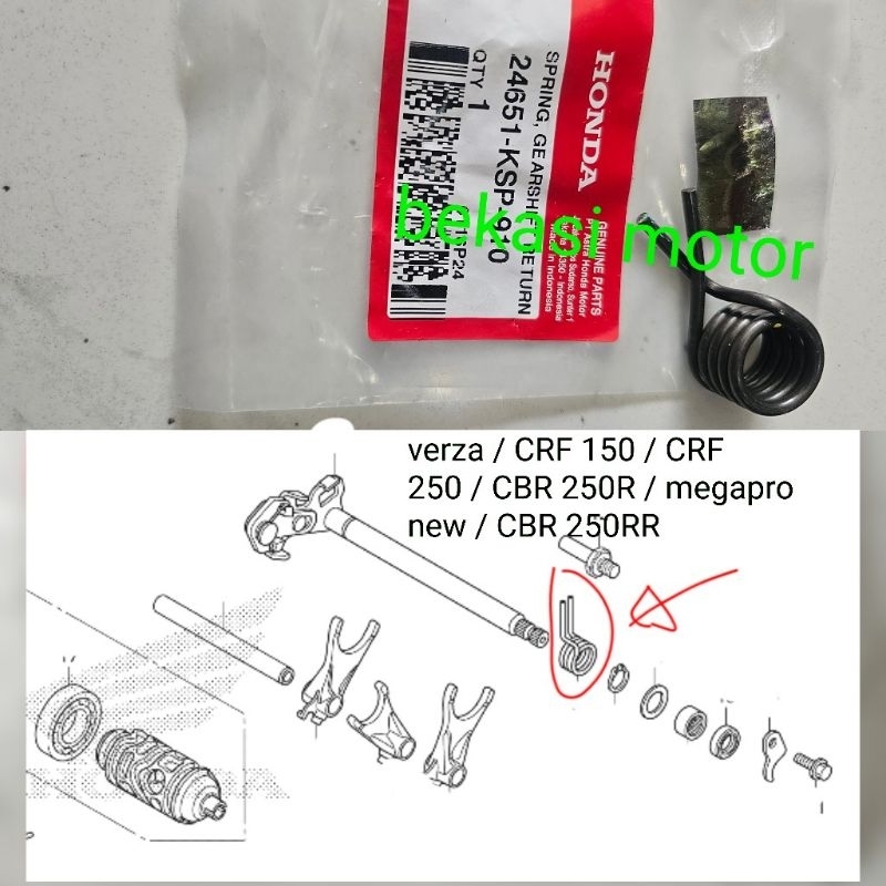24651-KSP-910 KRM spring gearshift gear shift spring honda verza