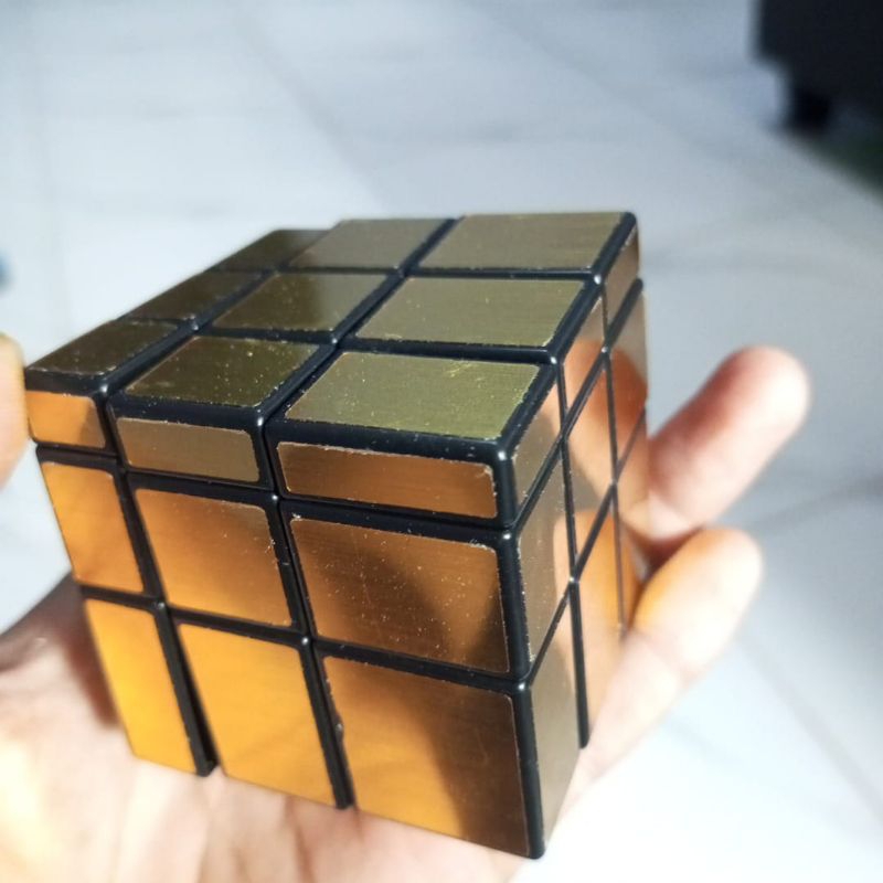 Rubik 3x3 Mirror Gold Factory Reject Sticker Z Cube Rubiks Cube Gold ...