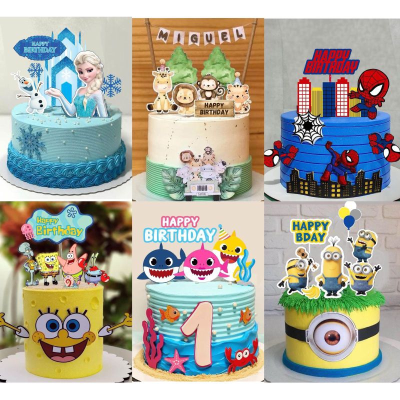 Attractive character birthday Topper, price is 1 set | Shopee Philippines