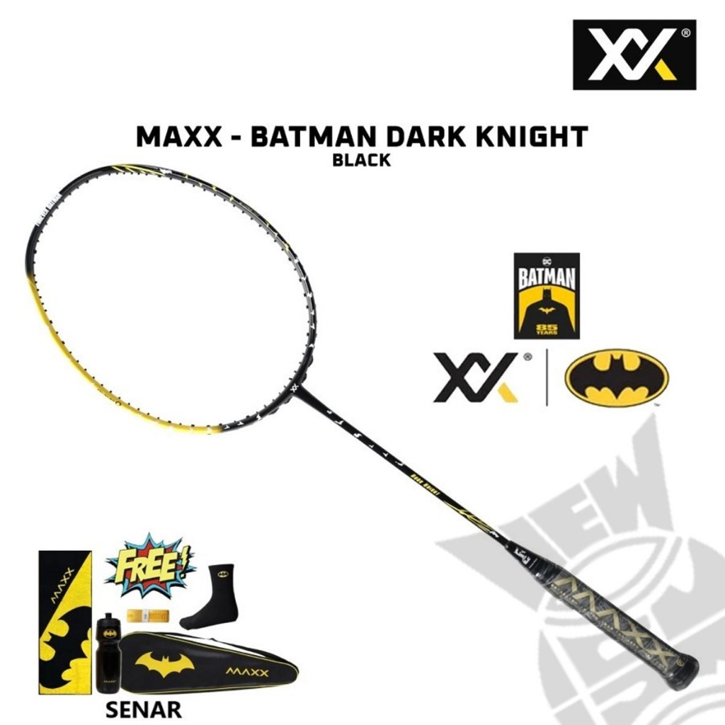 New! MAXX Special Edition BATMAN DARK KNIGHT Black Badminton Racket ...