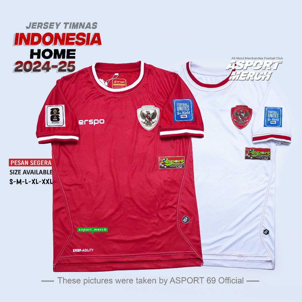 Indonesian National Team JERSEY HOME ERSPO 2024 2025 JERSEY ERSPO ...