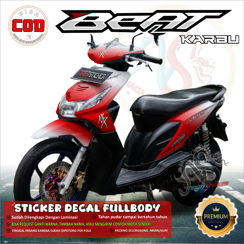 Honda Beat Karbu Full Body Motorcycle Sticker Decal 2 colors VARIATION ...