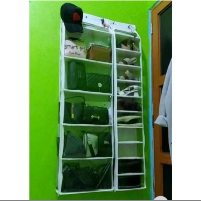 Jumbo Plain Bag Rack full Zipper 6 Stacks And Hanging Shoe Rack 11