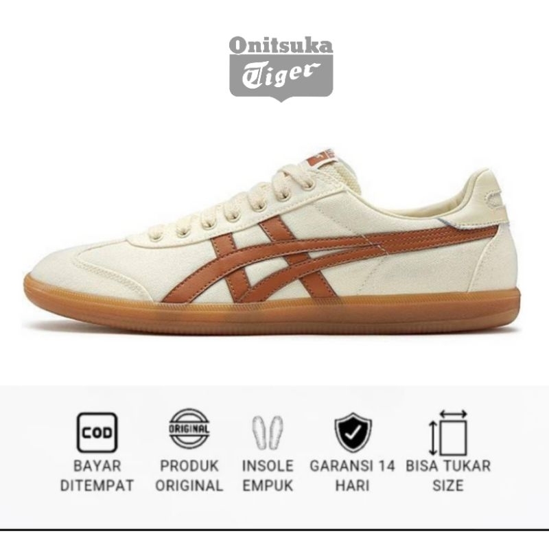 Onitsuka tiger shoes original indo tokuten cream brown // free paper