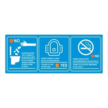 Vinyl STICKER KEEP THE TOILET CLEANING Uk. 30 X 10 CM SIGN RAMBU K3 ...