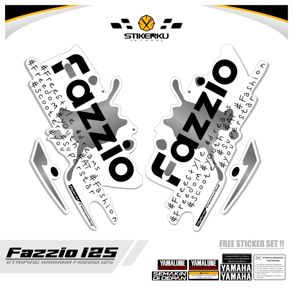 Sticker FAZZIO 125 / MTF 25 / STRIPING FAZIO 125 / SETIKER FAZZIO 125 ...