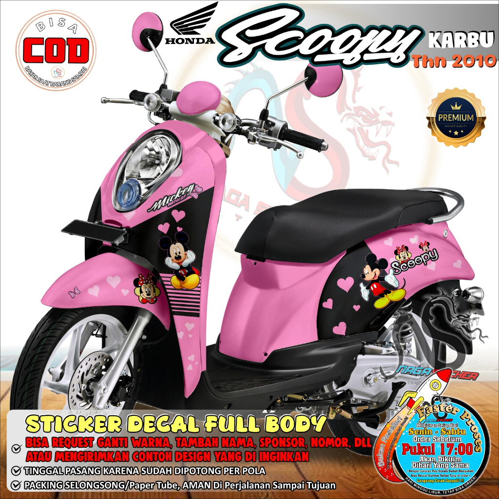Decal Sticker Full Body Honda Scoopy Karbu 2010 Simple Motif CA6009 ...