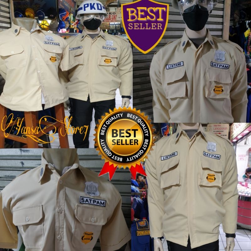 SATPAM UNIFORM SECURITY DRIVER SOPIR BODYGUARD PDL PDH CHOCOLATE CREAM ...
