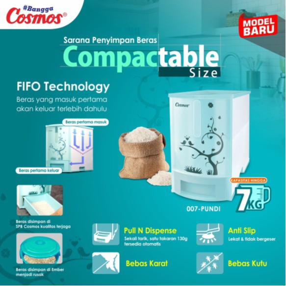 Cosmos RICE BOX SHOULDER RICE STORAGE 007 CAPACITY 7 KG | Shopee ...