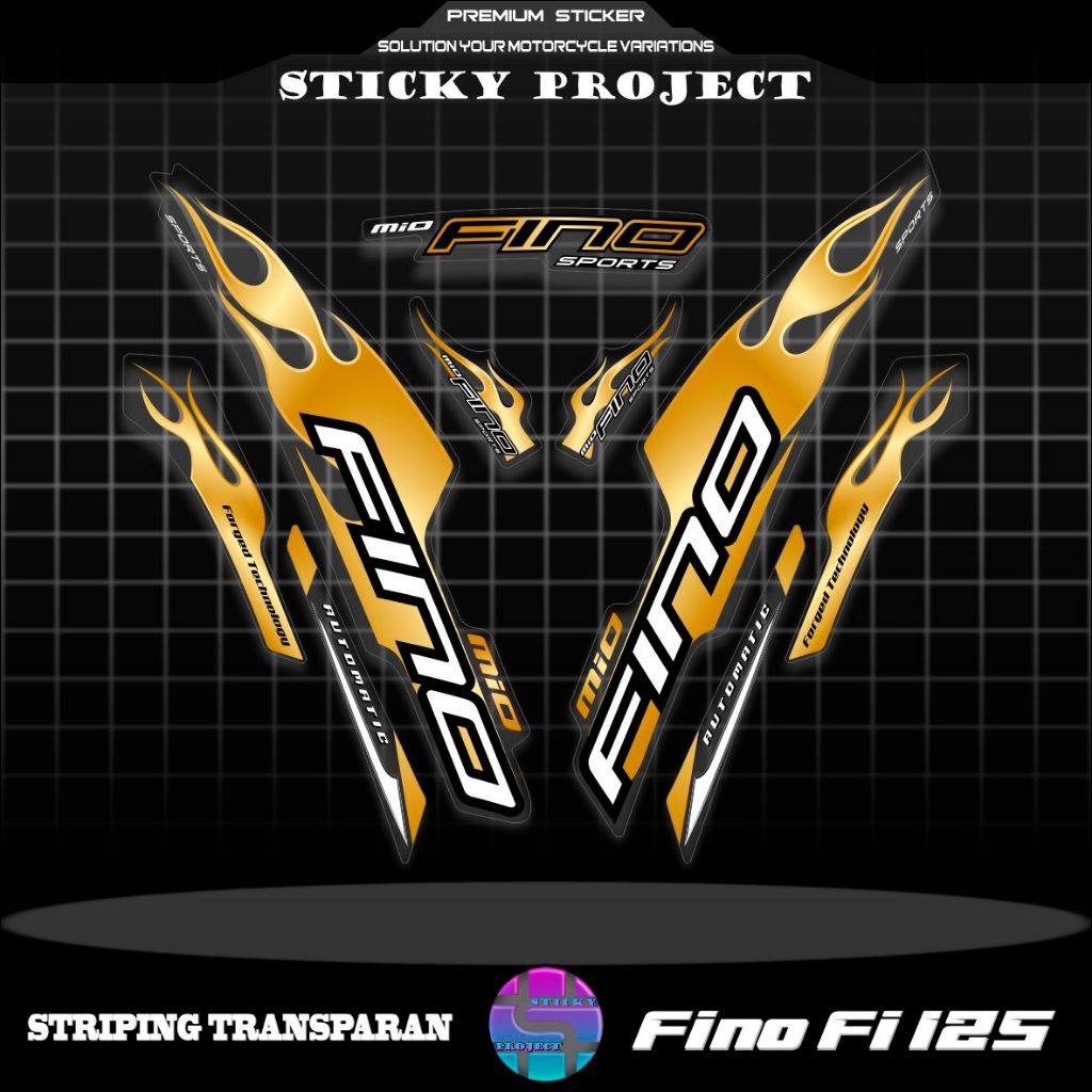 FINO 125 FI TRANSPARENT STICKER / FINO FI STRIPPING / VIRAL FINO125 ...