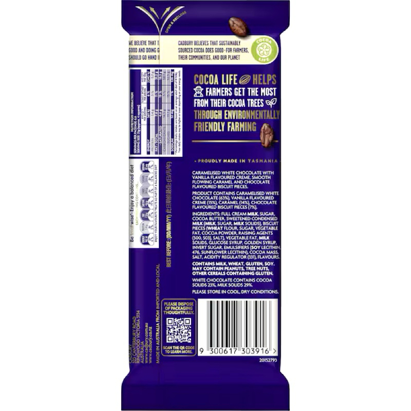 Cadbury Caramilk Caramel Slices Chocolate Block 167g - Australia ...