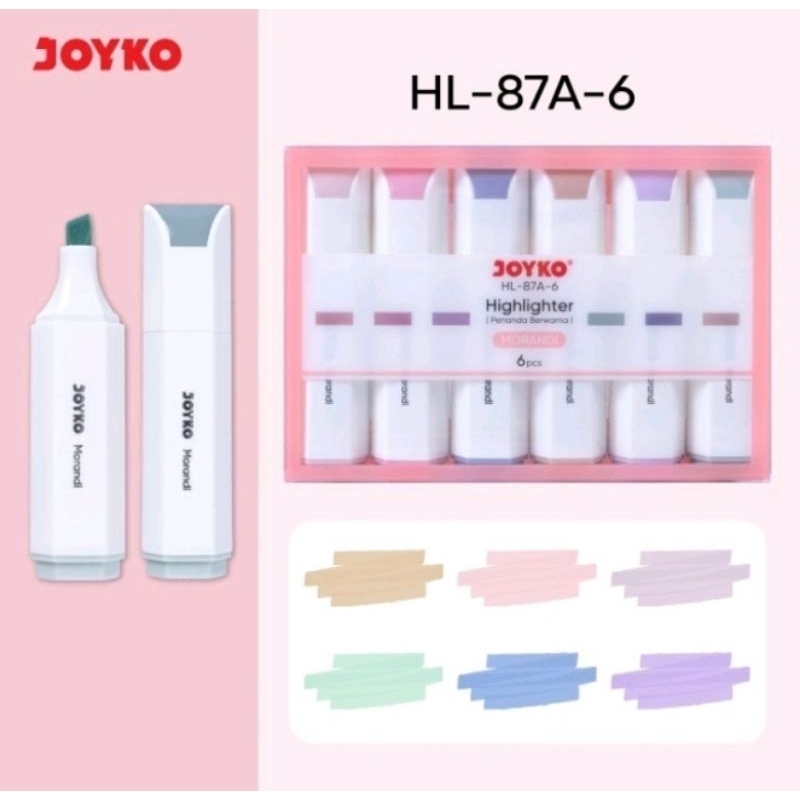 Joyko HL-87A & 87B Highlighter Colored Markers 6 Morandi Colors Price ...