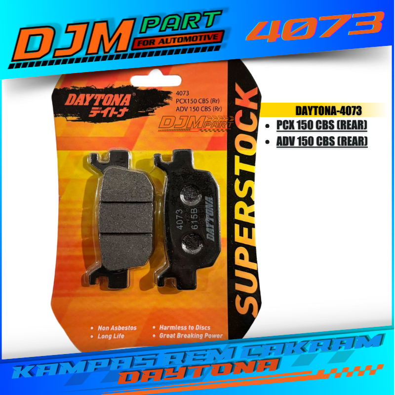 Original Daytona Racing Rear Disc Brake Pads Pcx 150 Cbs Adv Cbs Pcx ...