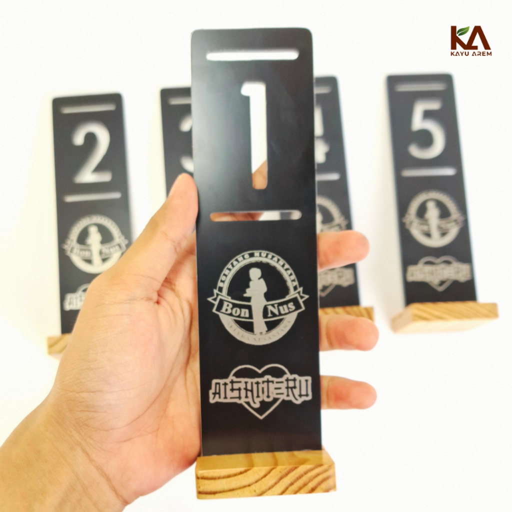 ACP Aluminum Cafe Table Numbers Wooden combination table numbers 20 x 6 ...