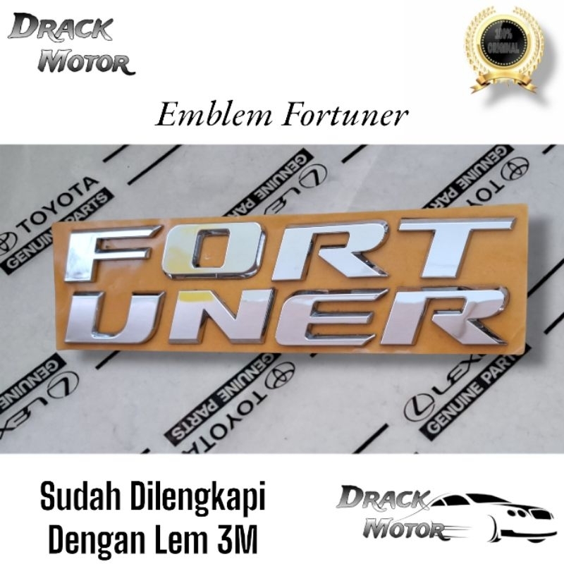 MESIN Fortuner Written Emblem Original Toyota Fortuner Chrome Engine ...