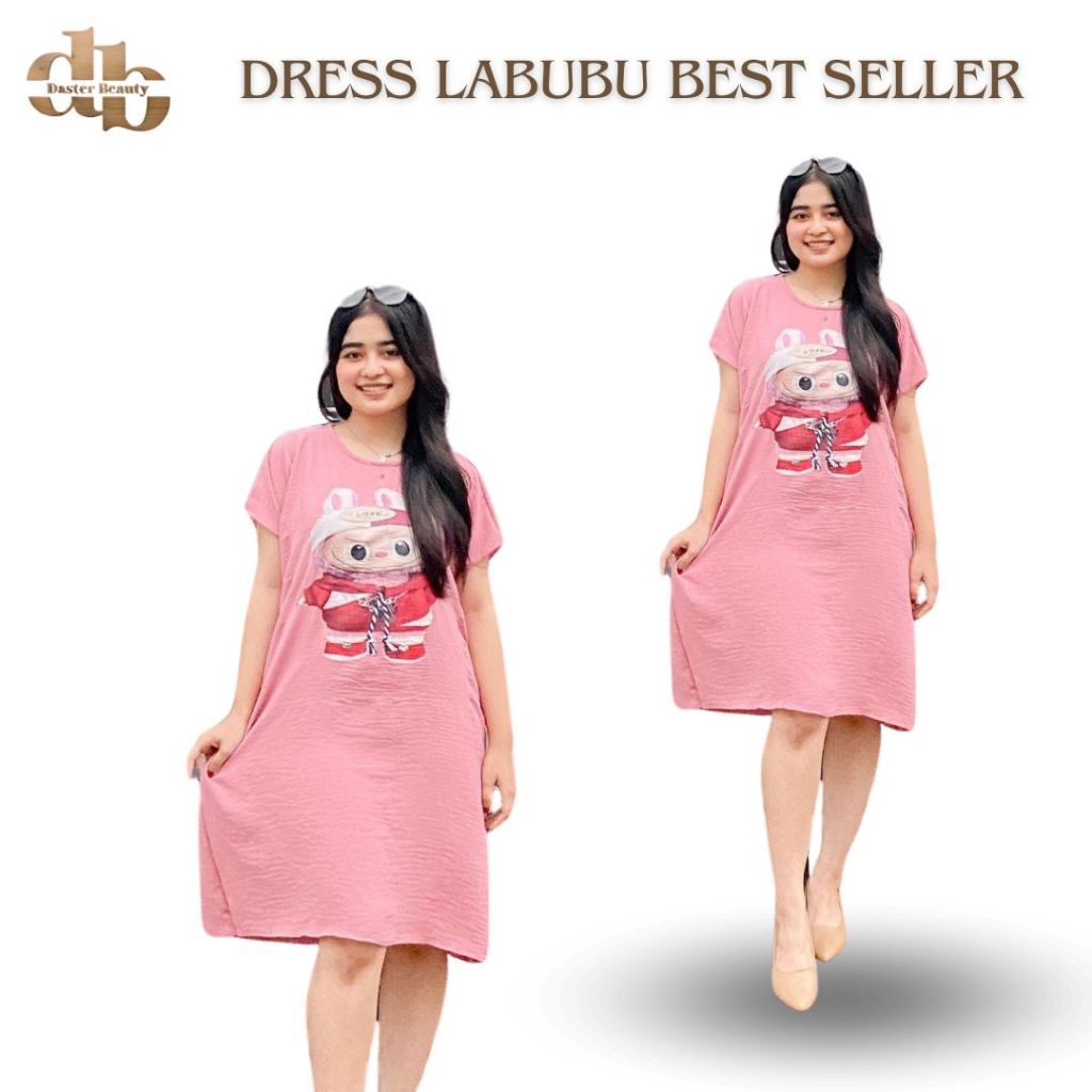Miranda Peony Labubu Viral Dress Latest Crinkle Airflow Daster Latest ...