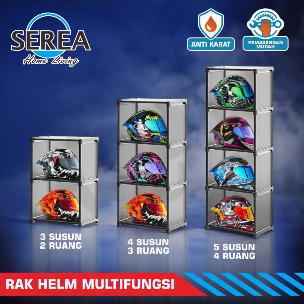 Multifunctional 4 Tier 3 Space Helmet Rack / Multifunctional 4 Tier ...