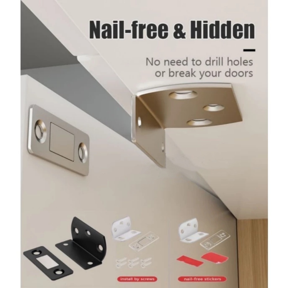 Extremely Strong Door Magnet, Super Durable Steel, 3M Adhesive ...