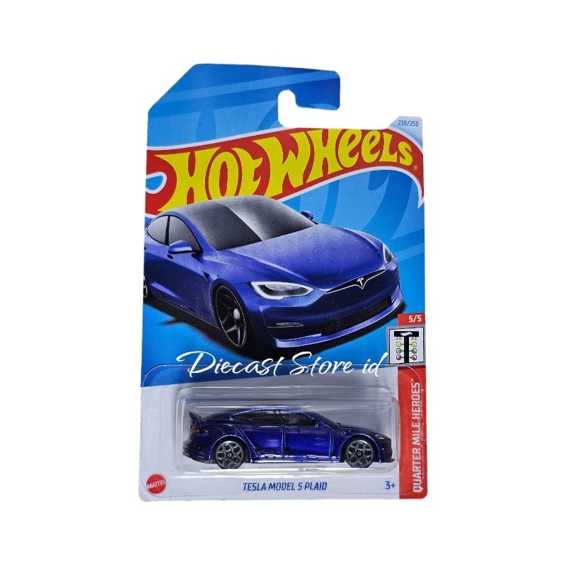Miniature Hot Wheels 1/64 Tesla Model S Plaid - Série Quarter Mile Heroes 2024