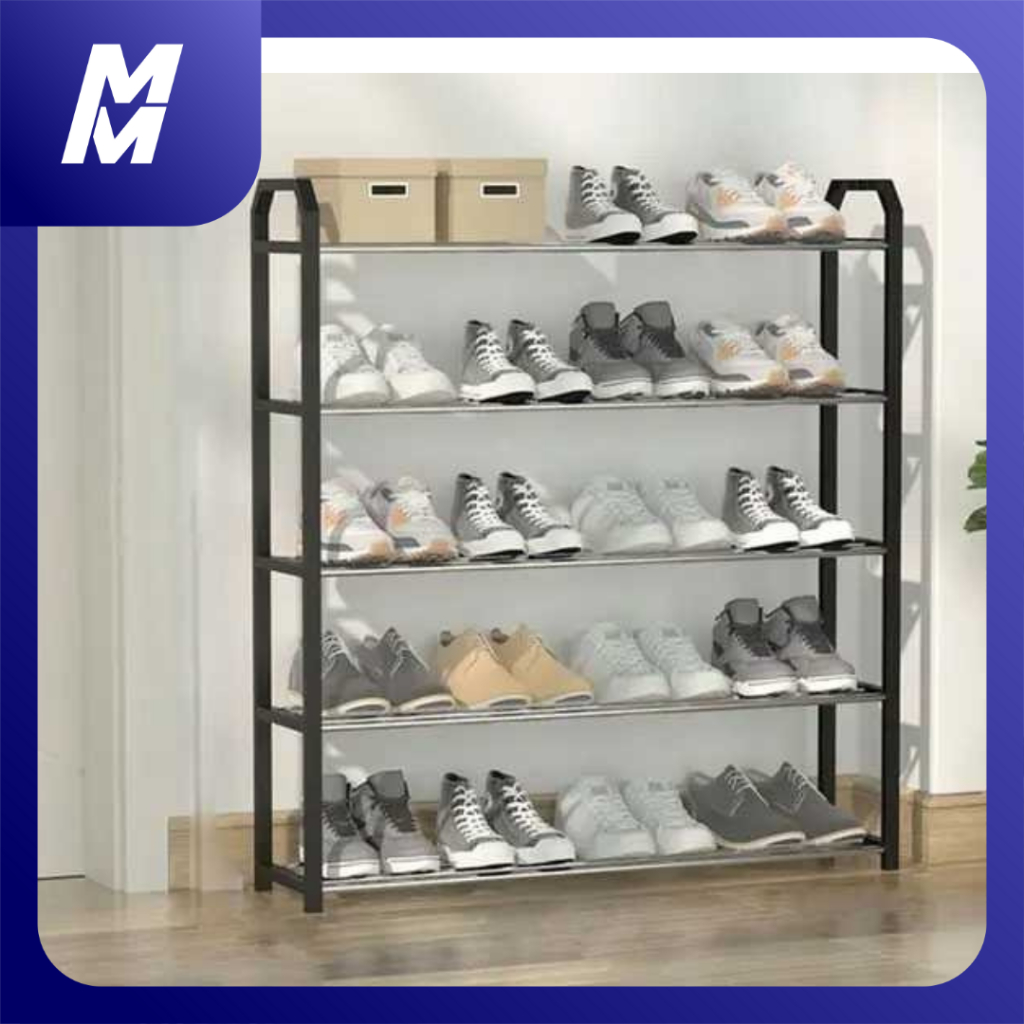 5-Tier Stainless Steel Shoe Rack - Multipurpose Furniture, Disassemble ...