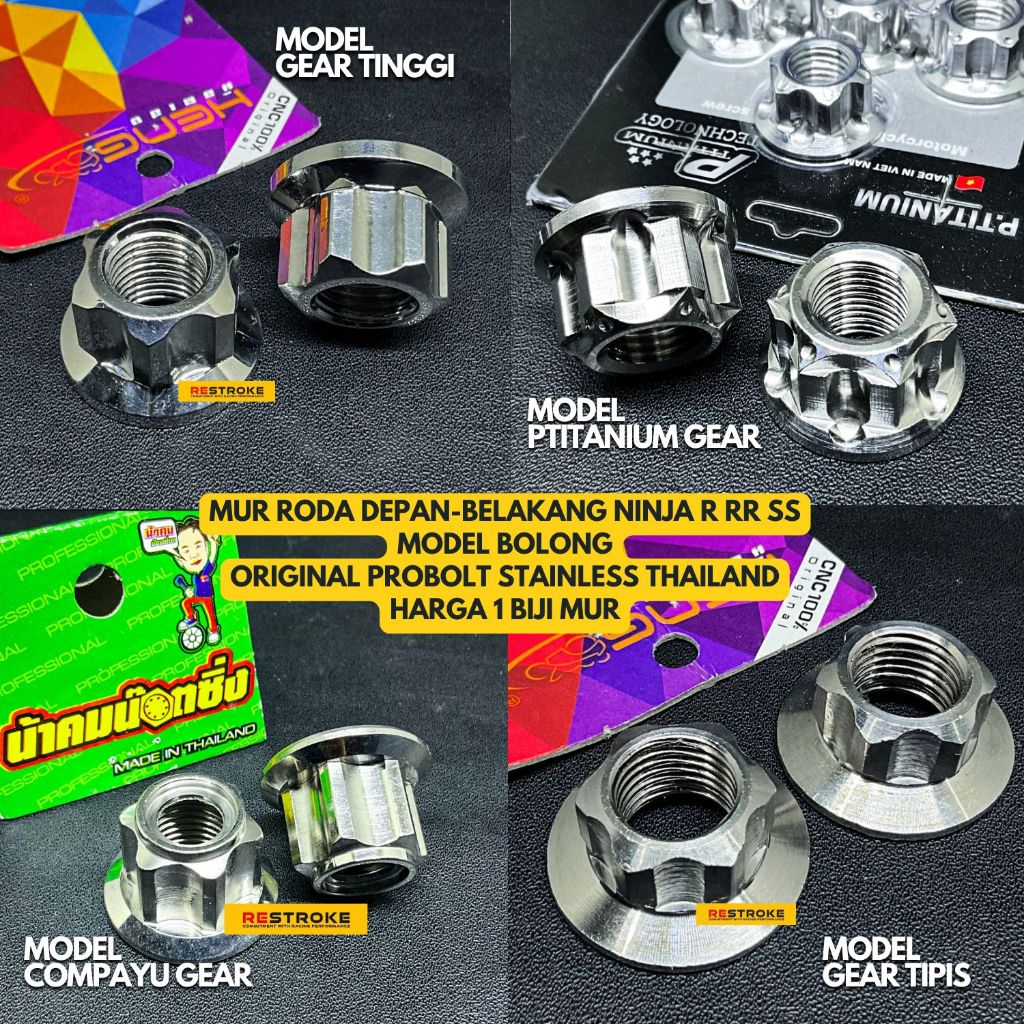 Front REAR AXLE NUT NINJA R RR SS KIS ZX 150 MODEL MUR BOLONG ORIGINAL ...