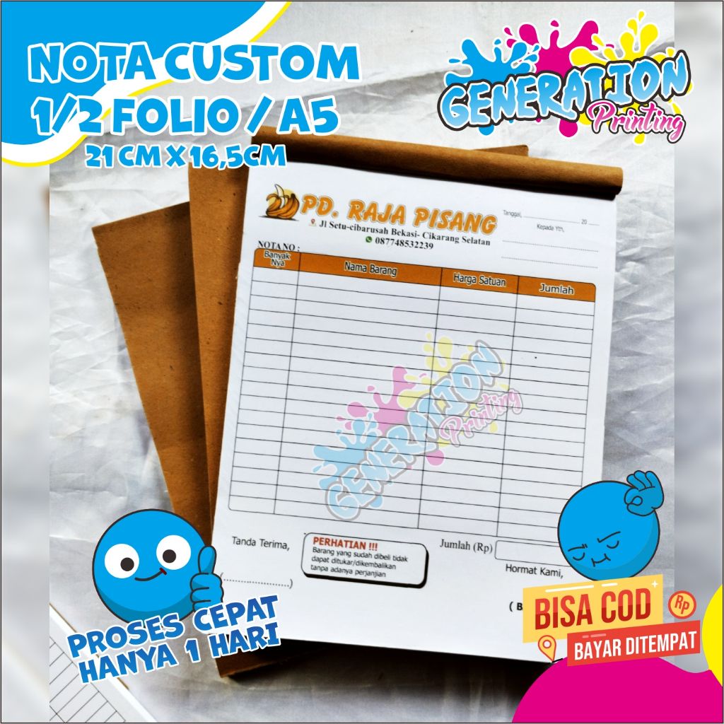 Custom BON NOTES YOUR OWN NAME 1/2 CONTENTS 50 SHEETS FREE SHOP NAME ...