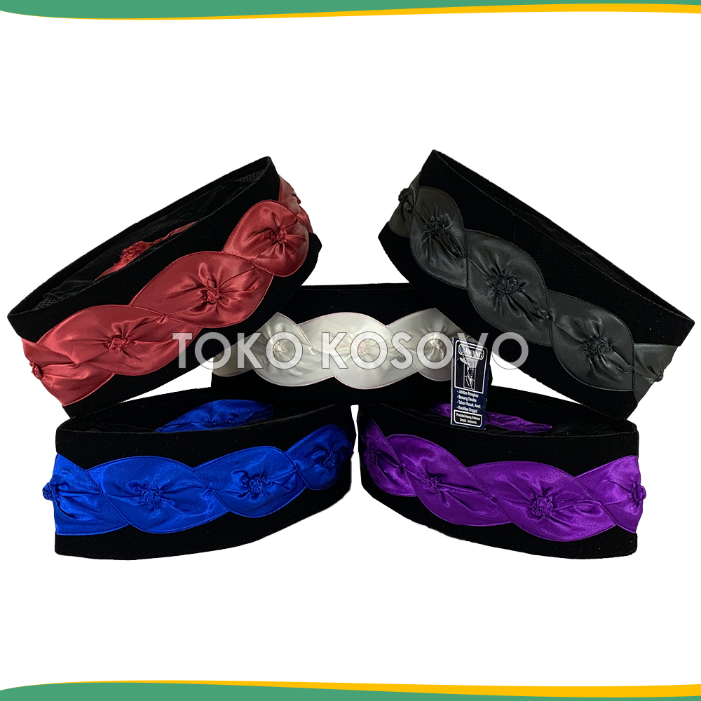 MERAH HIJAU Songkok AWANG CITRA KEMBANG KOL AC Height 9 Cm Peci Ceplok ...