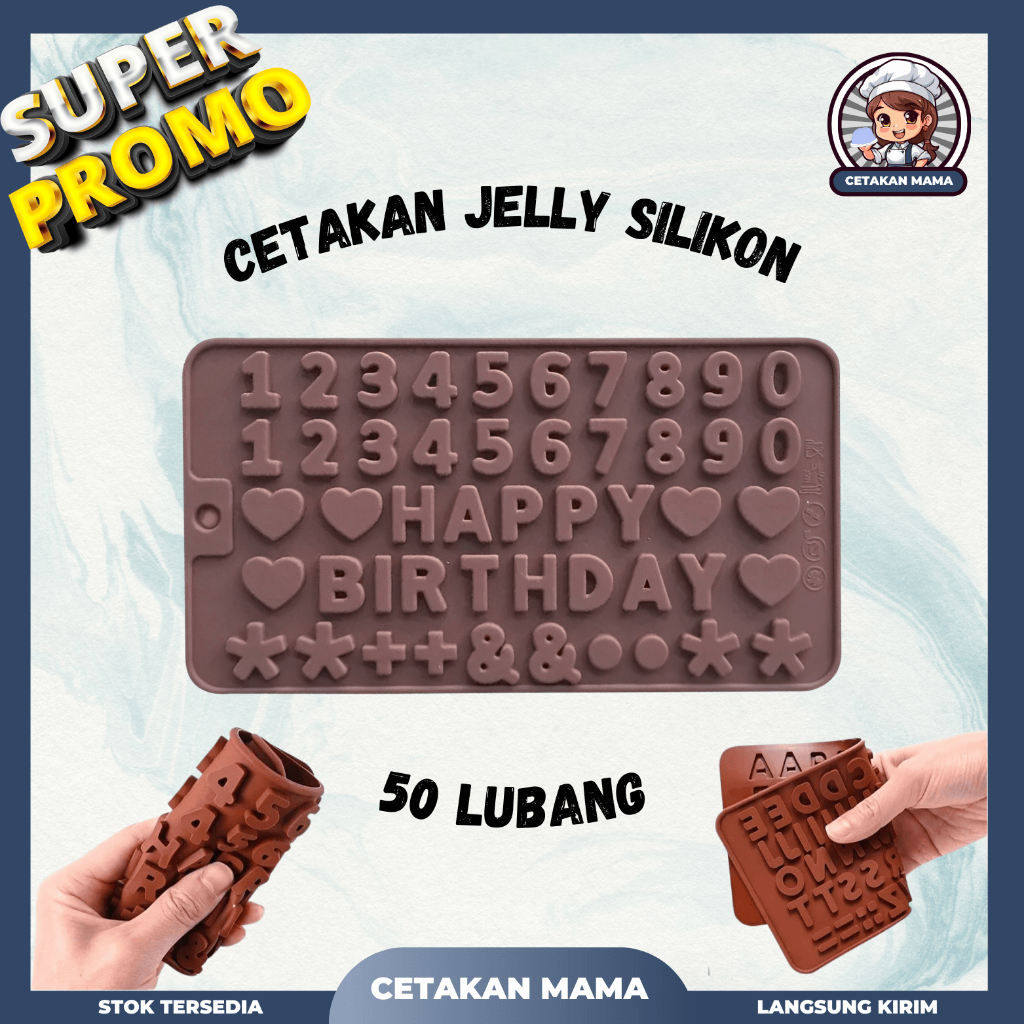 Jelly Pudding Mold Ice Fondant Cake Chocolate Silicone Letters Numbers ...