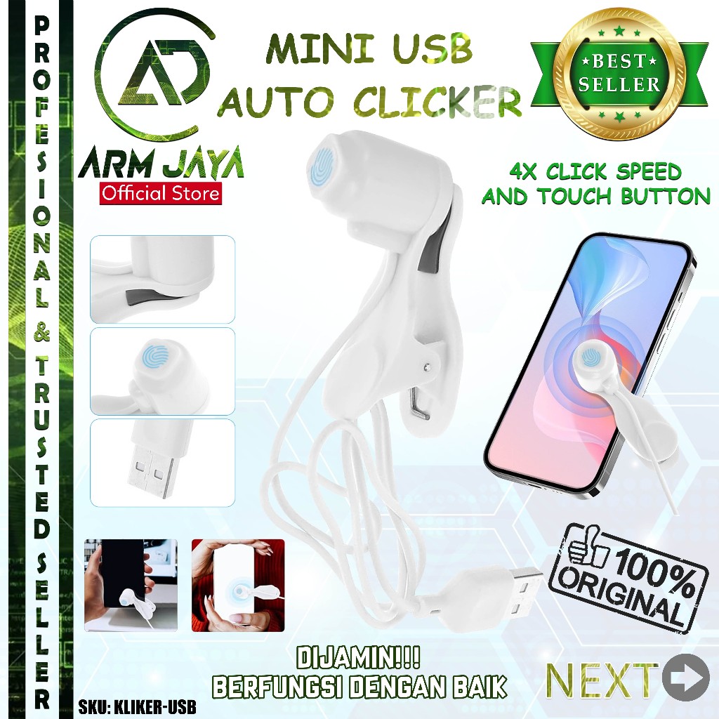 LAYAR Armjaya Auto Tapper USB Click Automatic Game & Live KLIKER-USB ...