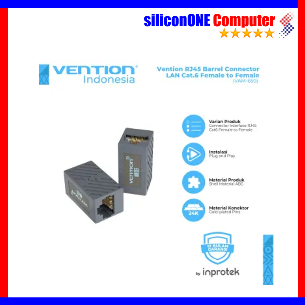 Vention RJ45 Barrel Connector LAN Cat.6 Female to Female | Shopee ...